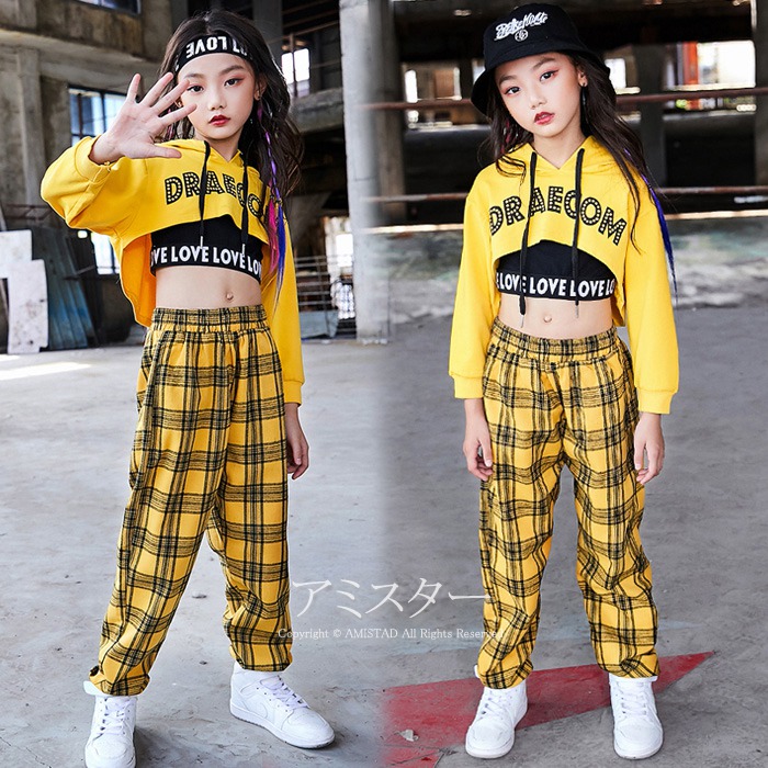 楽天市場】ジャズダンス 衣装 キッズ チェック パンツ 黄色 タンク