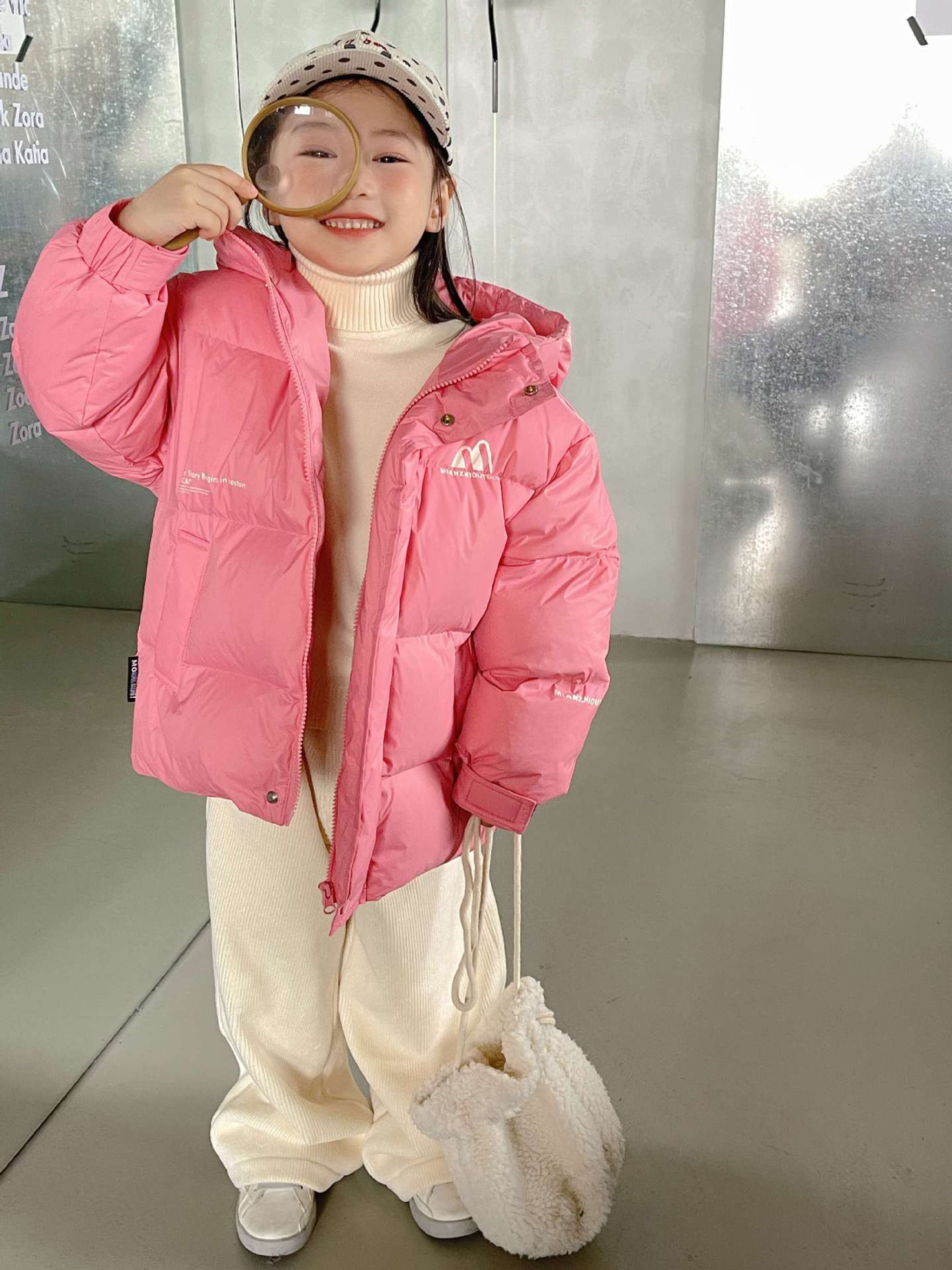 楽天市場】ダウンジャケット キッズ 90%ダウン アプリコット ピンク