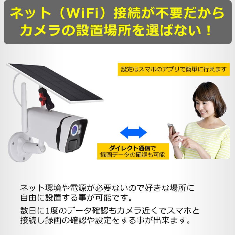 楽天市場】防犯カメラ 屋外 400万画素 ソーラー バッテリーカメラ SD