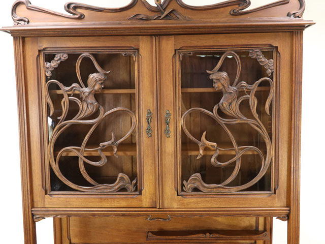 楽天市場】アールヌーヴォー キャビネット 芸術性の高いデザイン 繊細