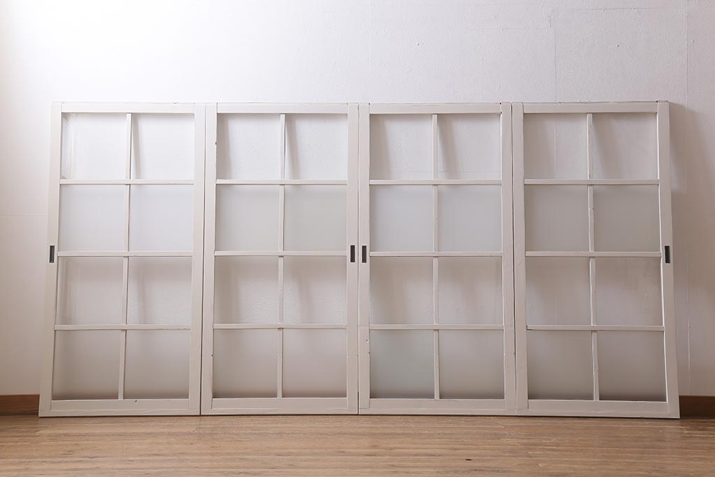 楽天市場】和製アンティーク ガラス戸 4枚セット 昭和中期 すりガラス