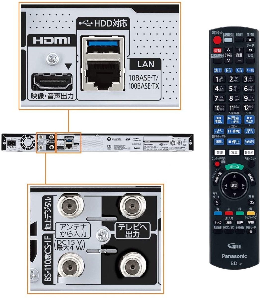 楽天市場】Panasonic 500GB 2チューナー ブルーレイレコーダー HDD