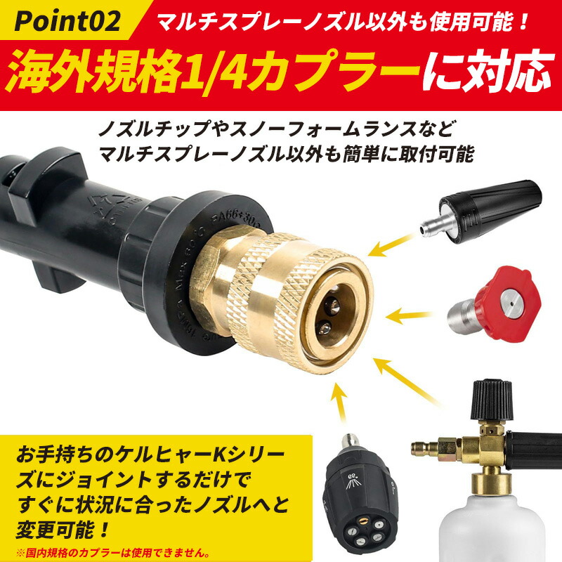 楽天市場】ケルヒャー 高圧洗浄機 互換マルチノズル ヘッド 回転 変換