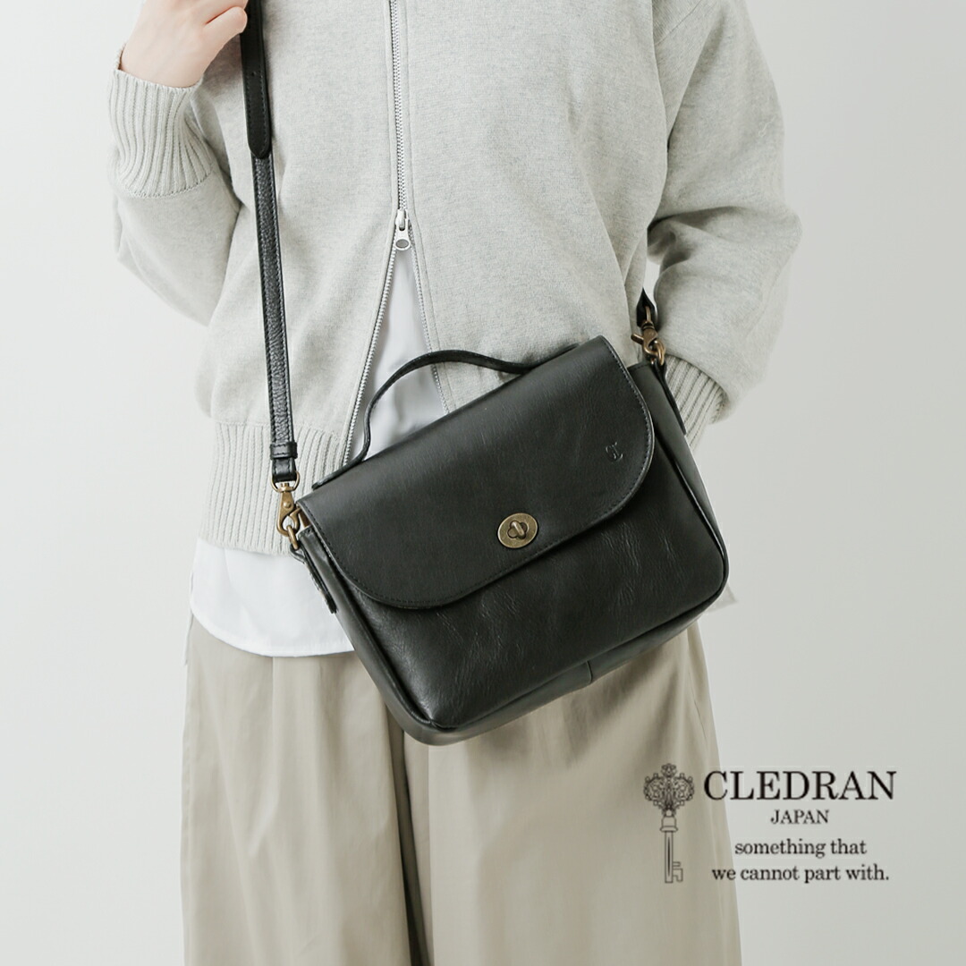 楽天市場】CLEDRAN クレドラン カウレザー フラップ ショルダー バッグ