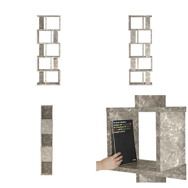 楽天市場】オープンラック 大きい 5段 本棚 完成品 横置き 大理石柄