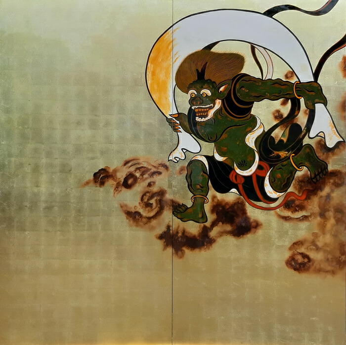 楽天市場】漆絵 俵屋宗達の名作_国宝・風神雷神図 nh44 : 絵画制作専門