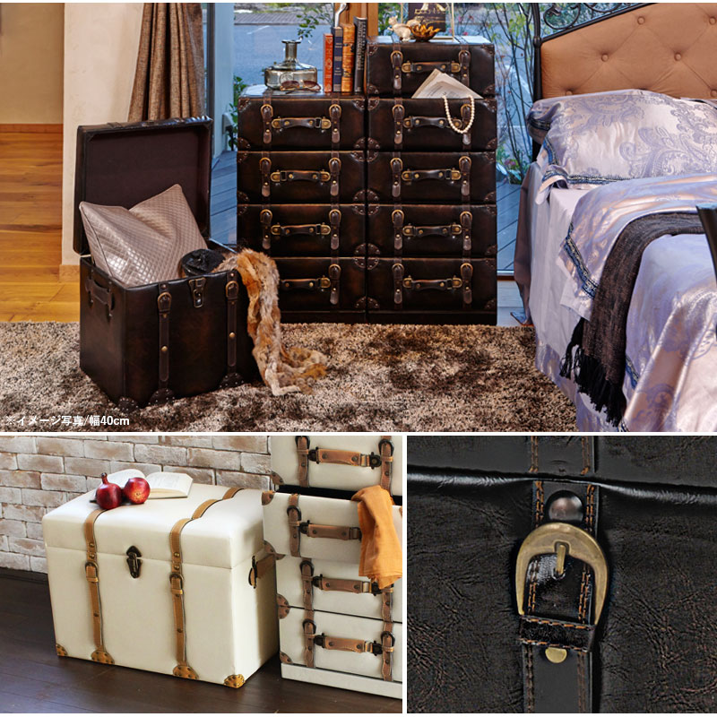 楽天市場】【レビュー特典付き】完成品 スツール トランク型収納