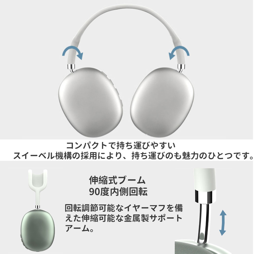 楽天市場】Bluetooth ワイヤレスヘッドホン マイク付き 折りたたみ式