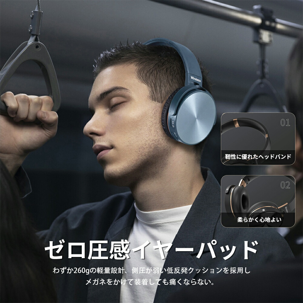楽天市場】ワイヤレスヘッドホン 軽量 bluetooth5.3 折り畳み式 マイク
