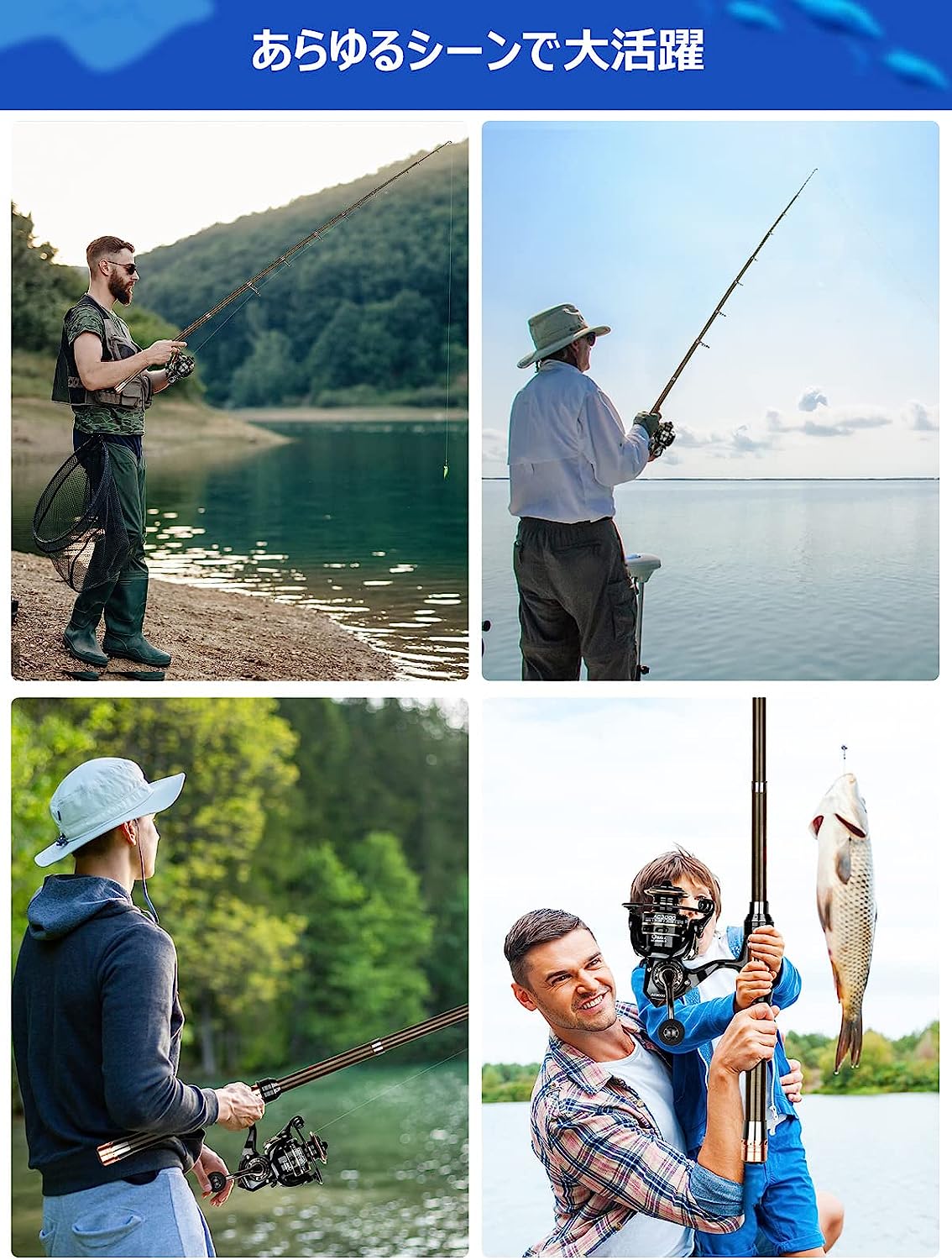 楽天市場】釣竿セット 釣竿 リールセット 2.1m炭素伸縮投げ竿 初心者用