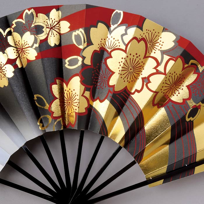 楽天市場】舞扇子 桜 黒 赤 金 日本製 日本舞踊 扇子箱付 （g撰288