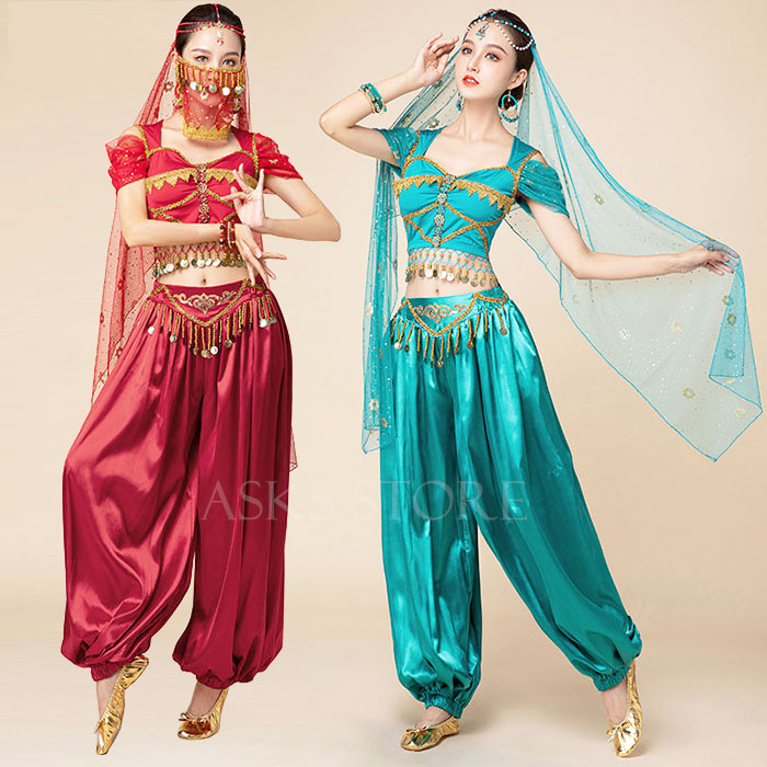 楽天市場】ベリーダンス アラビアン衣装 セット トップス パンツ