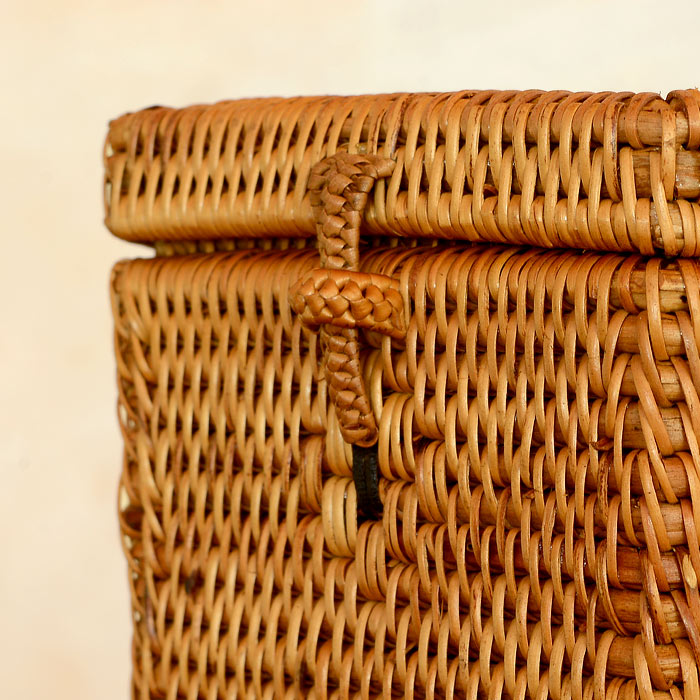 楽天市場】アタで編まれた六角形のフタ付き アジアン 小物入れケース L