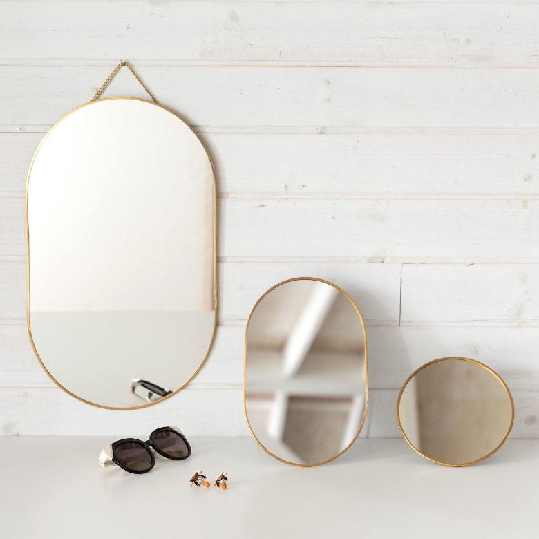 楽天市場】壁掛けミラー オーバル 真鍮フレーム Brass ブラス ゴールド