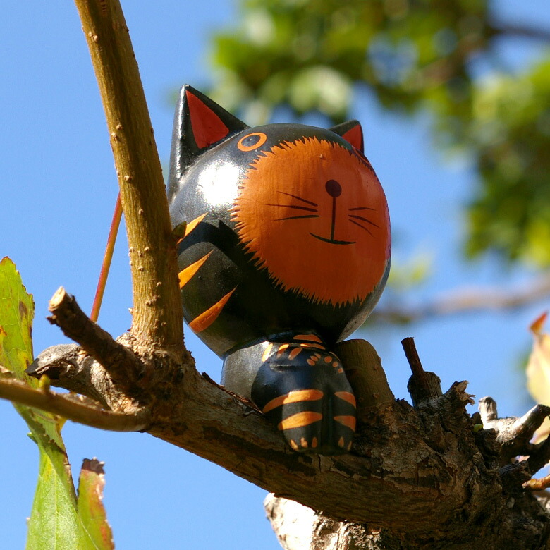 Rickです 木彫りのバリネコ 、149センチ、エスニック 、玄関 置物 Rick