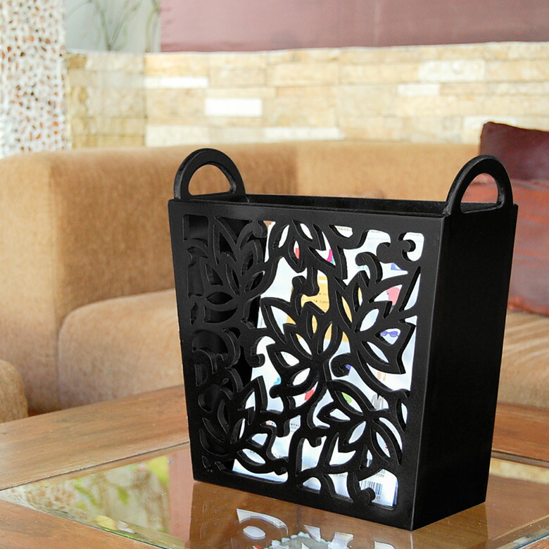 楽天市場】【SALE期間限定20%OFF】 マガジンラック 木彫り ロータス