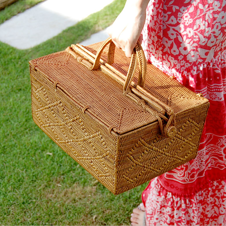 楽天市場】アタ製カゴバッグ ランチバッグM アジア雑貨 アジアン雑貨