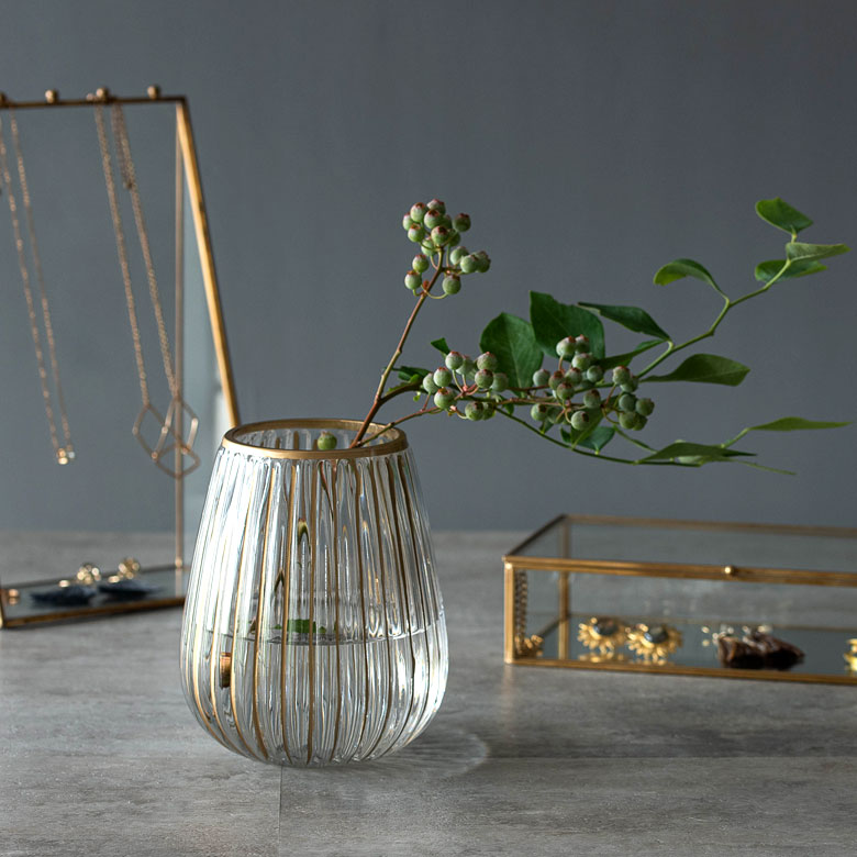 楽天市場】フラワーベース クリア ガラス 花瓶 Sサイズ 約 W 13cm D