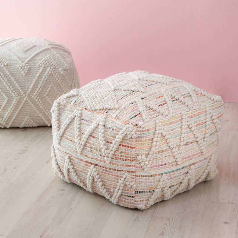 楽天市場】プフ クッション オットマン スツール ナチュラル