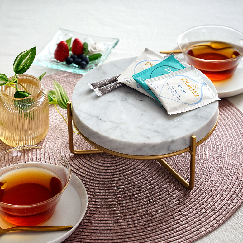 楽天市場】デコレーショントレイ ディスプレイスタンド 大理石 丸型