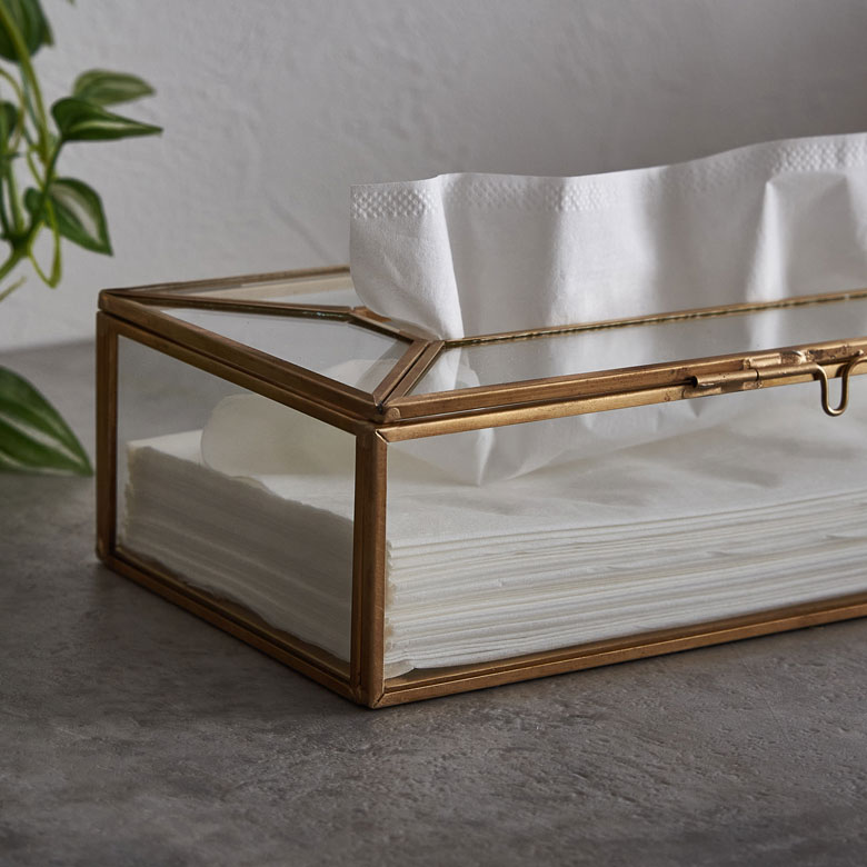 楽天市場】ティッシュケース ティッシュボックス ガラス 真鍮 ふた付き