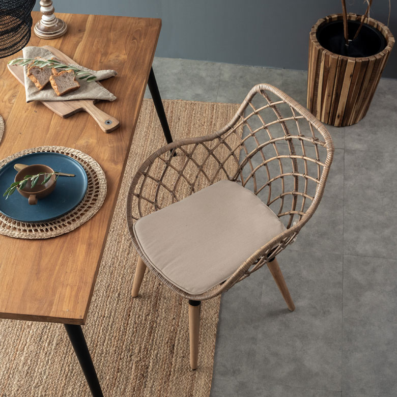 楽天市場】アームチェア BALERINA ラタンチェアー メッシュデザインA