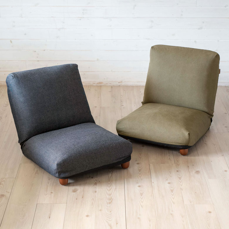 楽天市場】座椅子 リクライニング フロアソファ ネイビー カーキ 1人