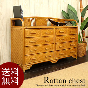 楽天市場】ラタンローチェスト4段 ハニーブラウン チェスト 棚