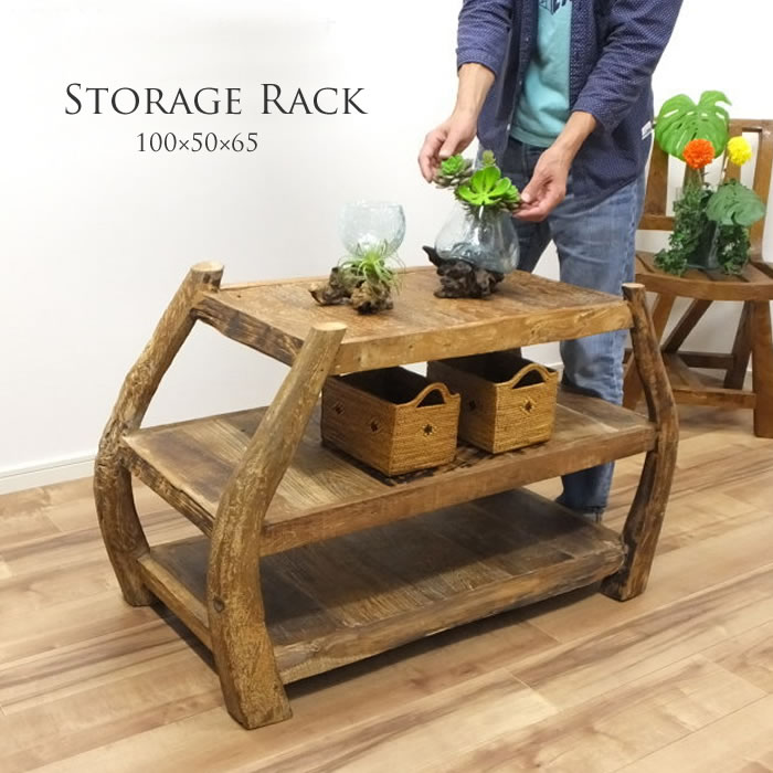 楽天市場】アジアン 家具 バリ チーク 古木 古材 ラック シェルフ 幅