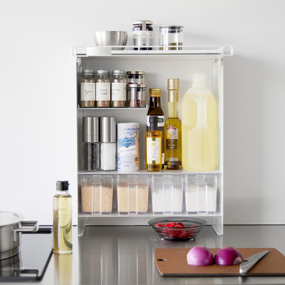 楽天市場】[ 前が開く 隠せる調味料ラック タワー ] tower ラック