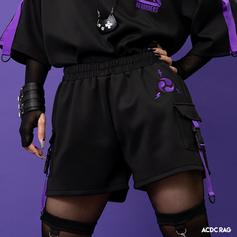 楽天市場】渦雷 ショートパンツ パープル ショーパン ボトムス 原宿系