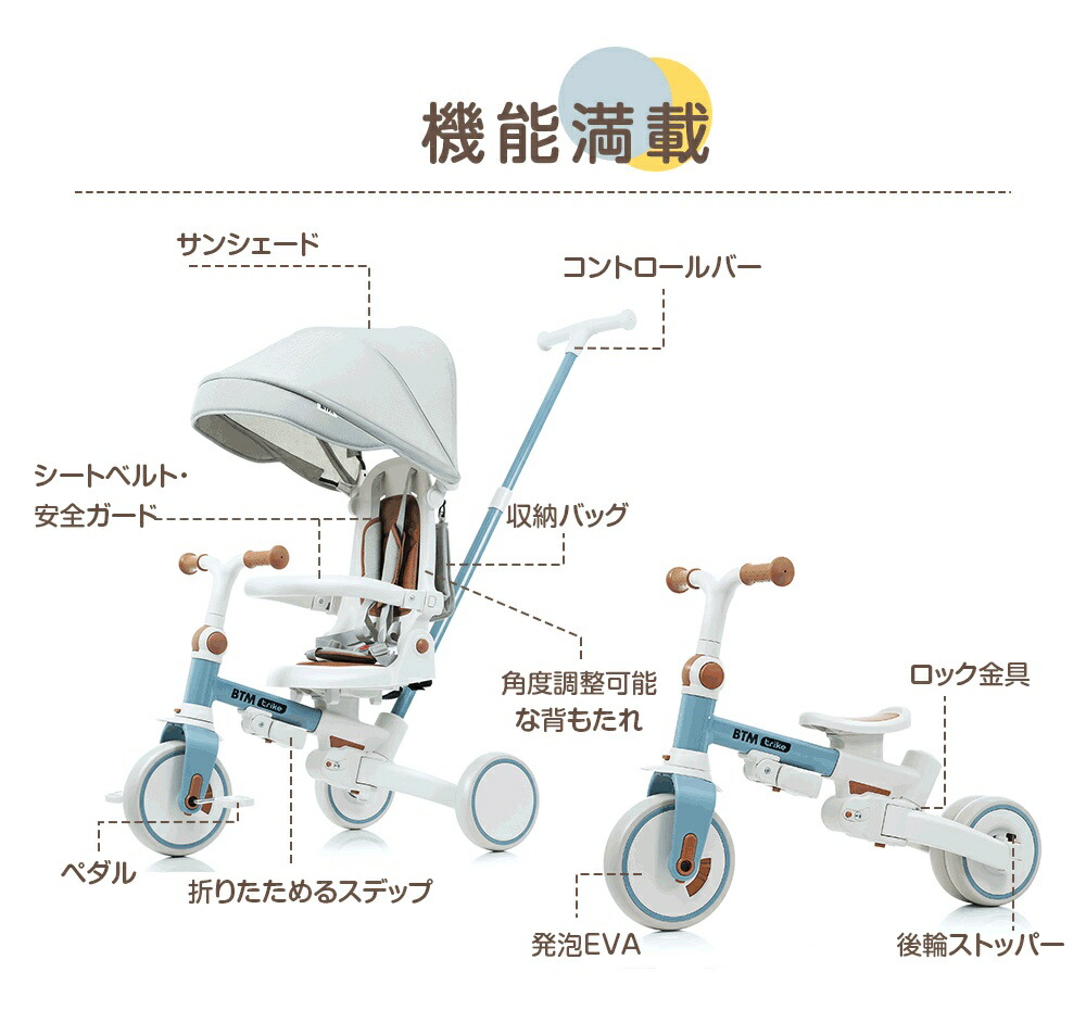 楽天市場】【全品P5倍☆今夜20時〜4H限定！】子供用三輪車 折りたたみ