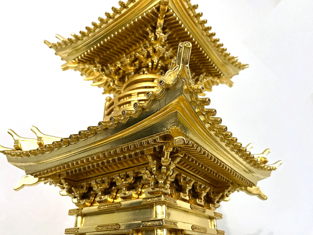 楽天市場】寺院用 仏具 多宝塔 木製 純金箔 金具打 1尺2寸 各宗派