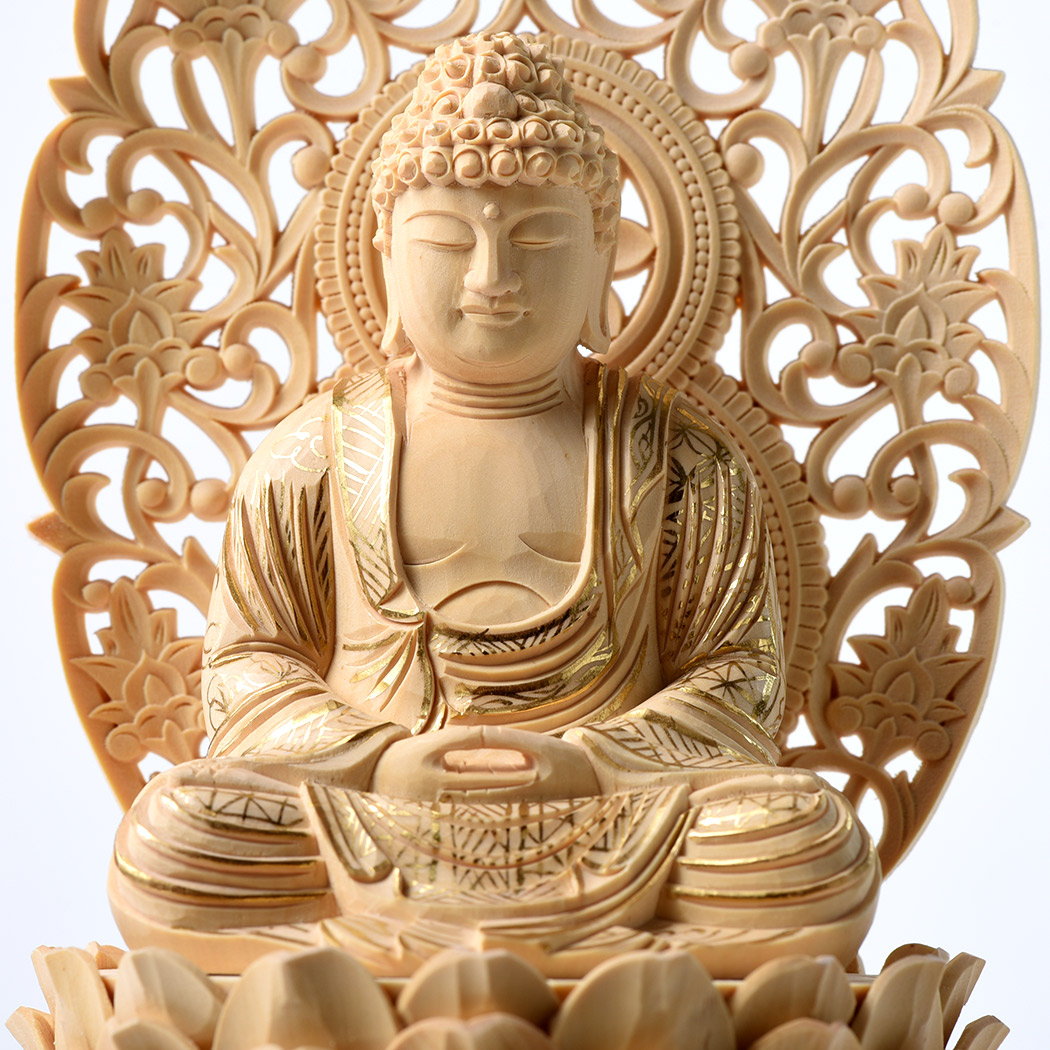 楽天市場】仏像 御本尊 総 柘植 (つげ)材 六角台座 2.0号[2寸] 座像