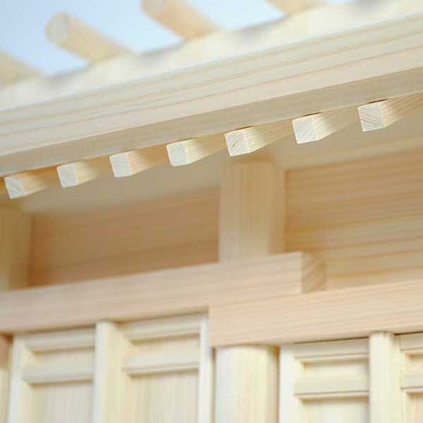 楽天市場】金具なしタイプ 国産高級神棚屋根通し三社宮・高級桧（羽衣