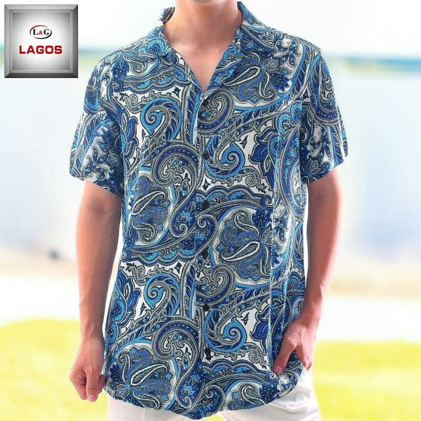 楽天市場】半袖シャツ 柄シャツ ペイズリー柄 勾玉模様 派手 ビッグ