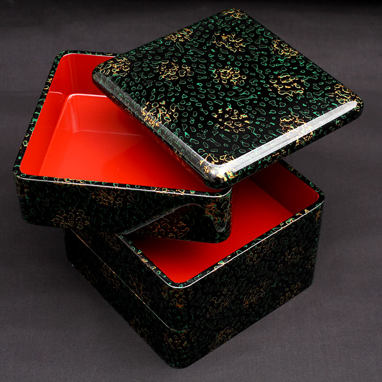 楽天市場】【津軽塗 唐塗】 重箱6寸黒上 【IO-002】【送料無料】 青森