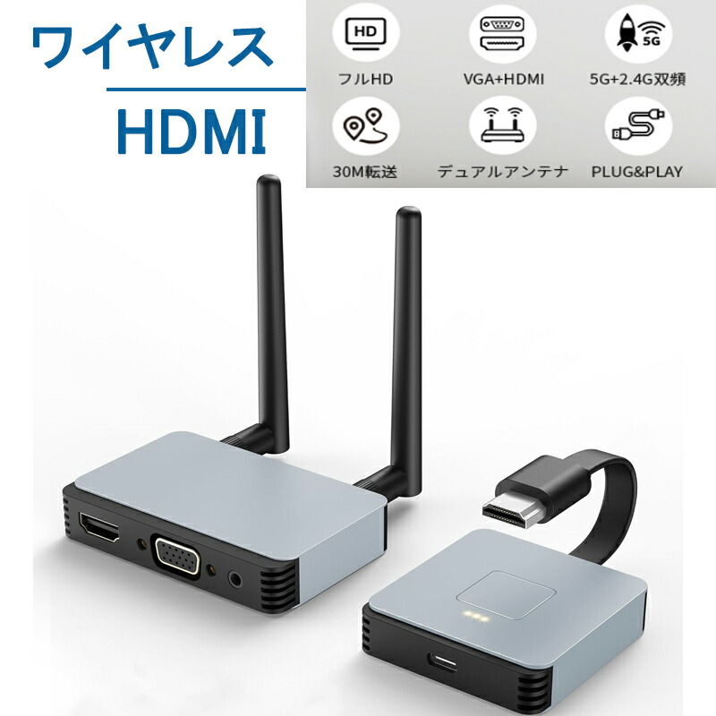 楽天市場】ワイヤレス hdmi 送受信機セット hdmi 無線化