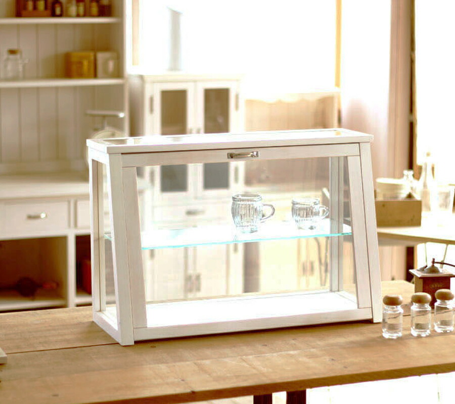 楽天市場】BREA木製 ガラスショーケースNo.2 ホワイト アンティーク