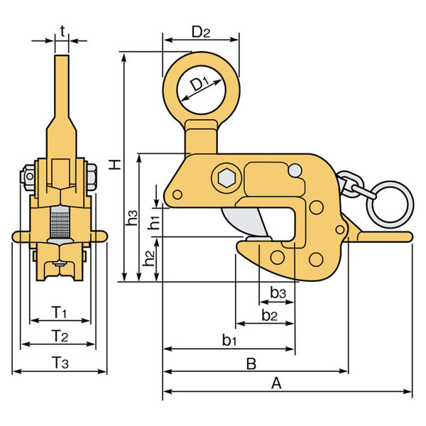 楽天市場】スーパーツール 横吊クランプ 容量 3t クランプ範囲 25~60