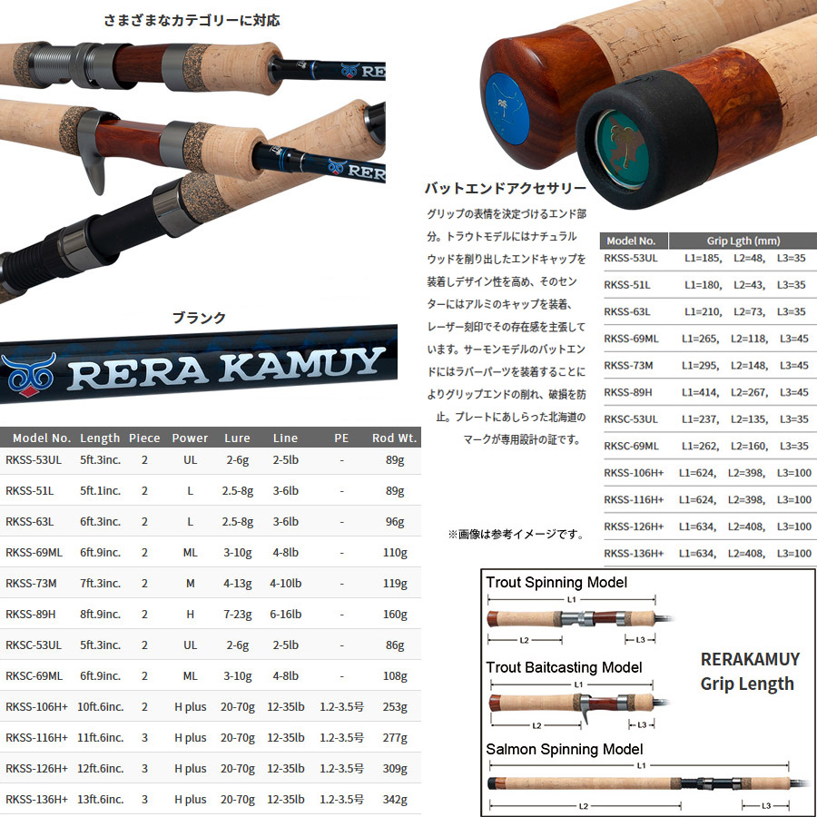 楽天市場】○パームス レラカムイ RKSS-136H＋ (サーモン・スピニング