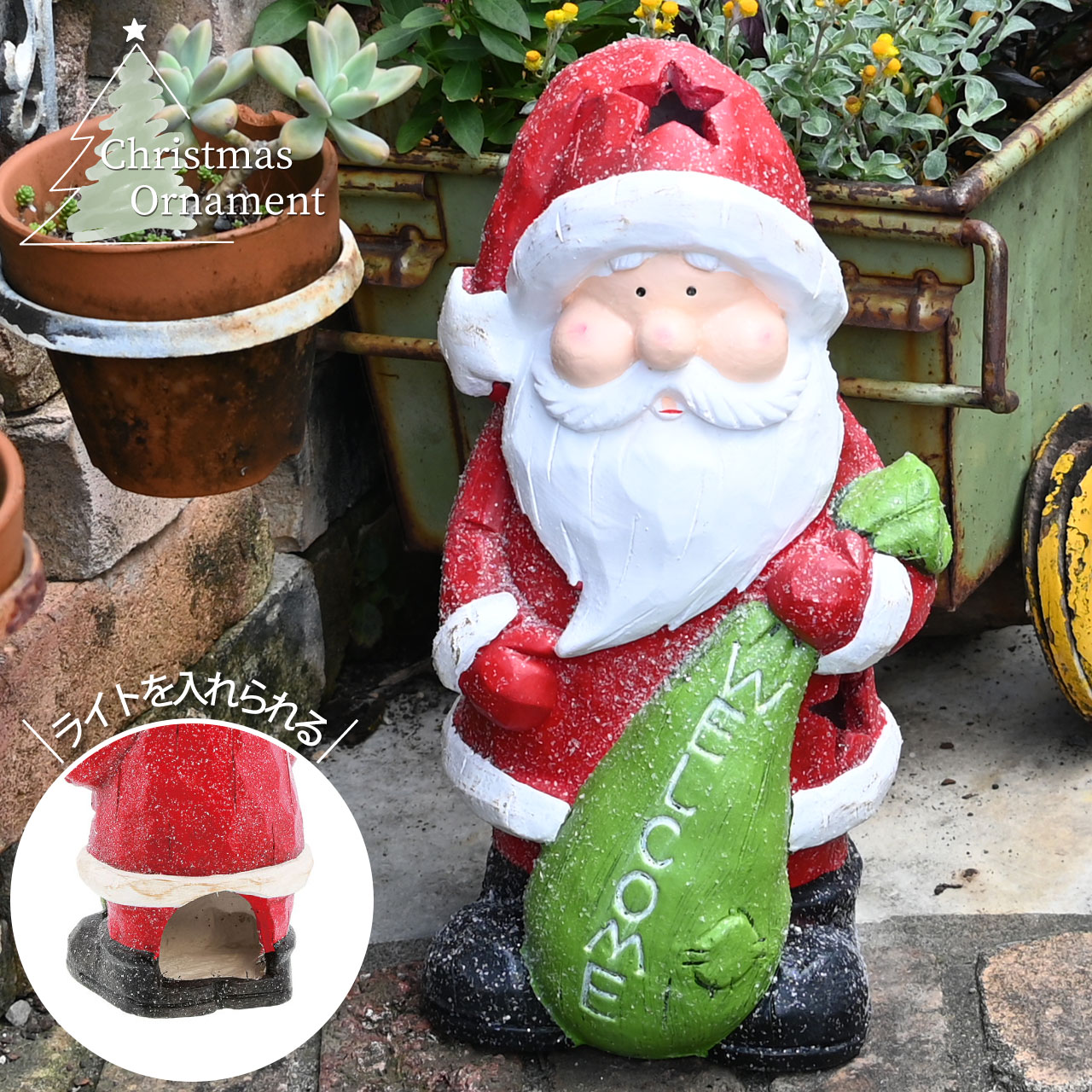 楽天市場】クリスマス オブジェ サンタクロース 高さ33.5cm 飾り 人形