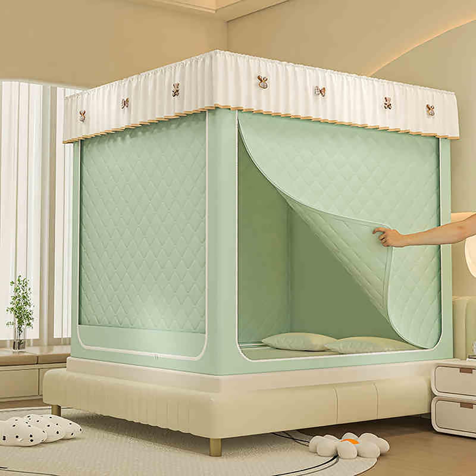 楽天市場】室内 ベッドテント 暖房テント 蚊帳 テント ベッド 防音