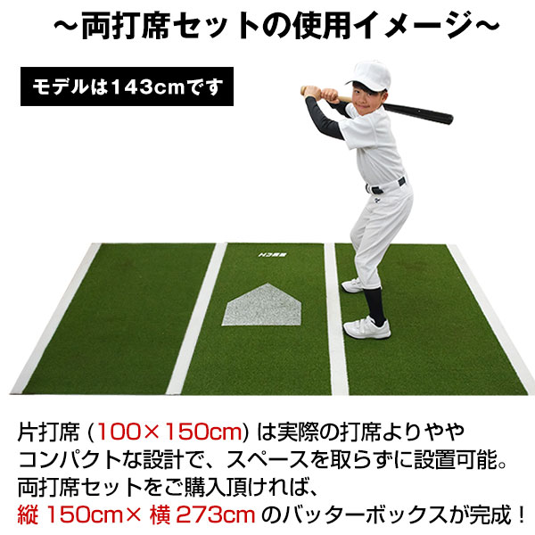 楽天市場】野球用バッターマット 選べる片打席/両打席 長さ150×幅173