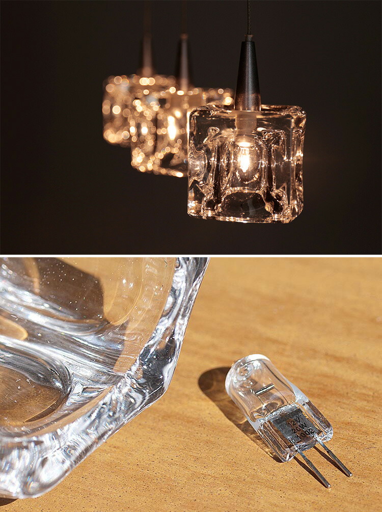 楽天市場】ペンダントライト 3灯 ガラスキューブ ハロゲン nc-45017