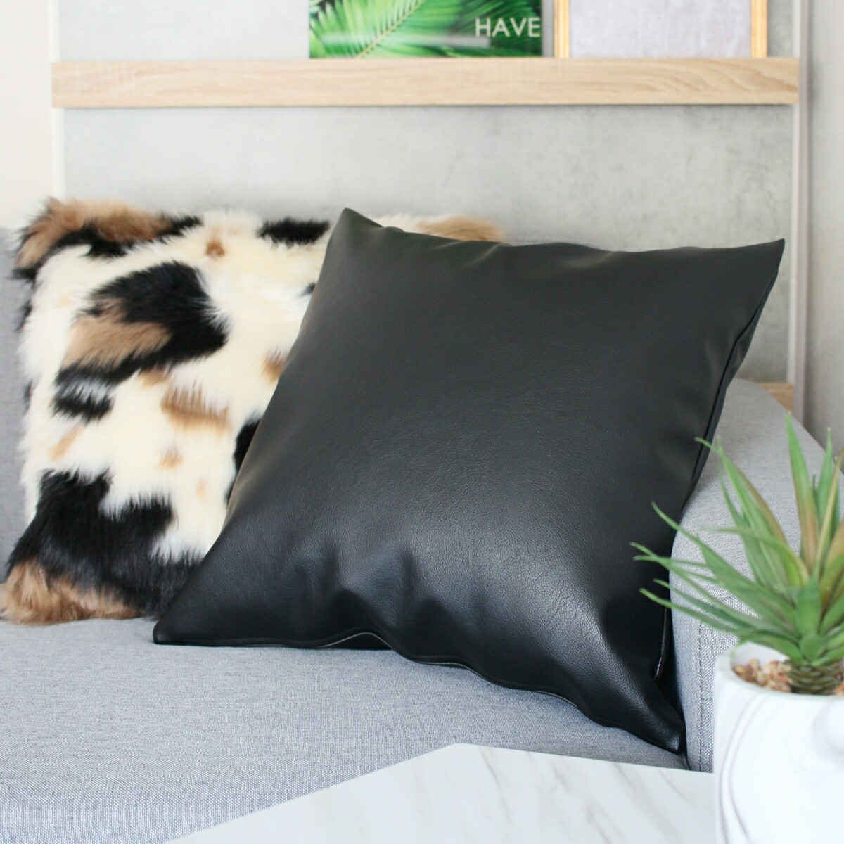 楽天市場】PVC レザー クッションカバー 45×45cm 日本製 シンプル