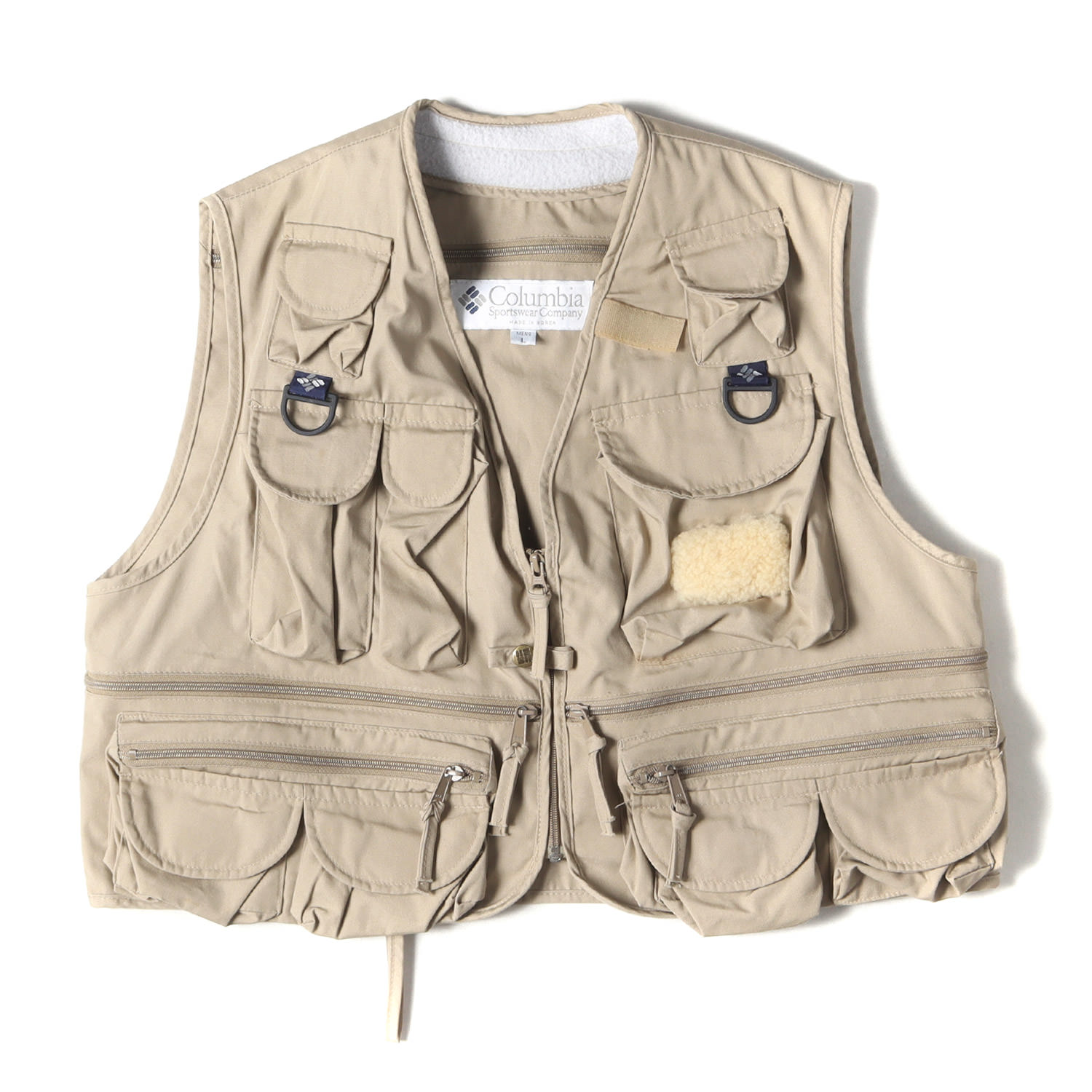 90s Columbia PFG ベージュ フィッシングベスト 6ポケット 美品 楽天