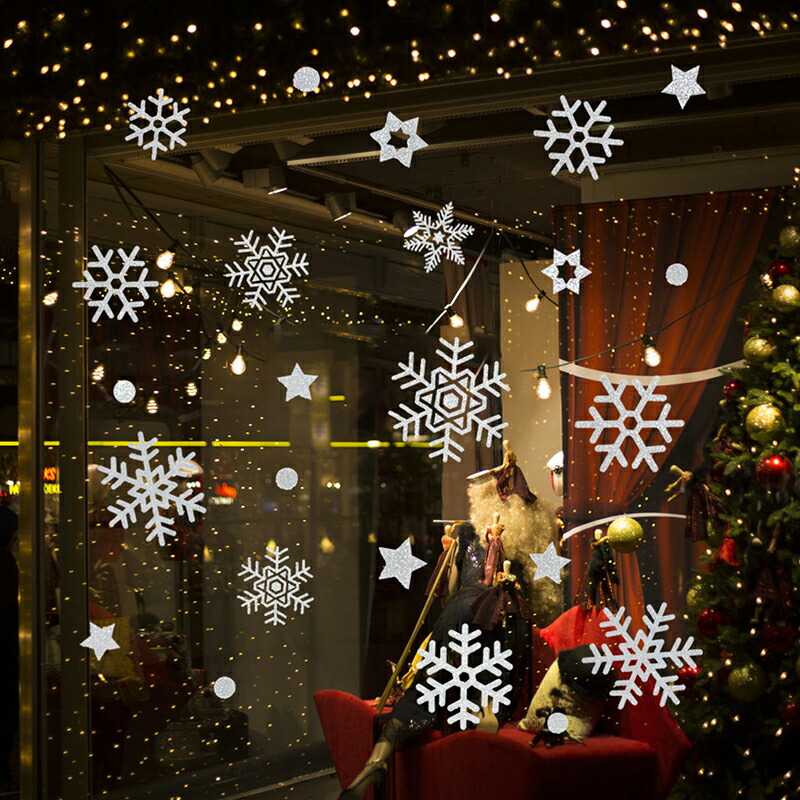 楽天市場】クリスマス 静電ステッカー 雪 窓 DIY クリスマスステッカー