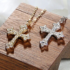 楽天市場】K18YG/K18WG【0.2ct】ダイヤモンド クロス ネックレス【送料