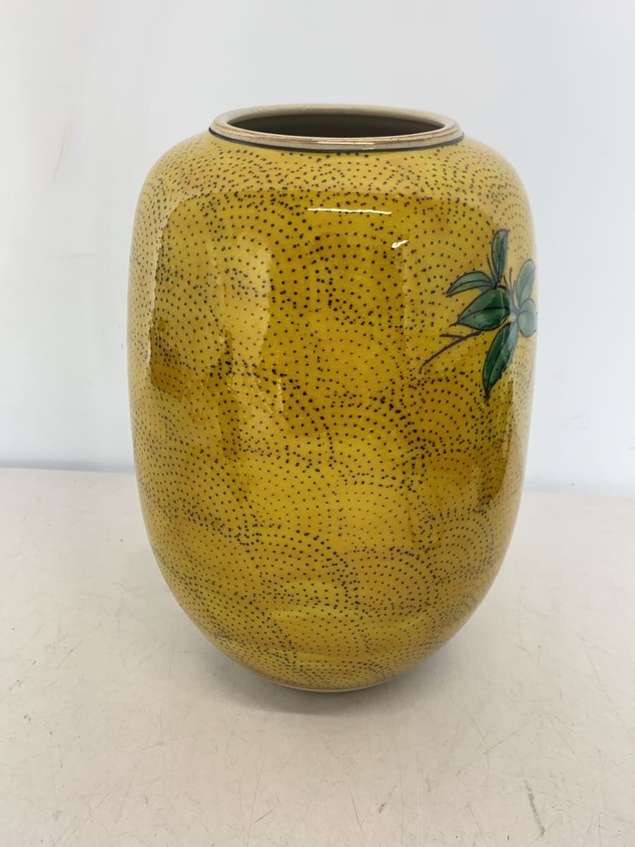 楽天市場】【中古】九谷焼◇青手花鳥文花瓶/九谷賢三造/椿/イエロー
